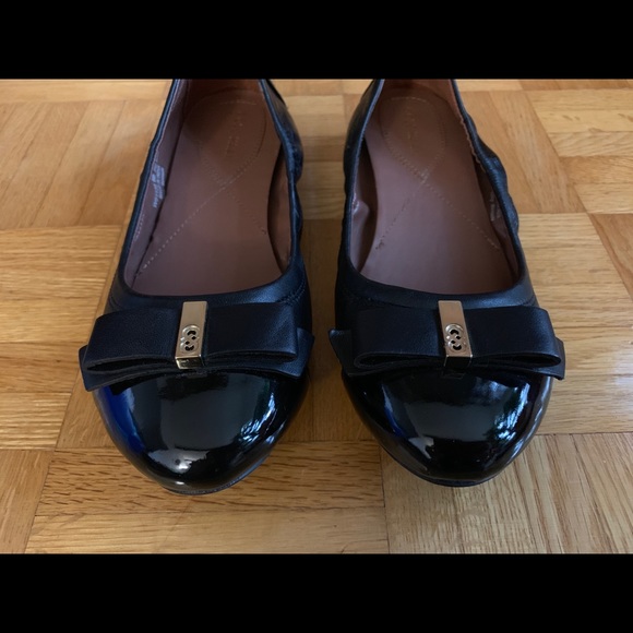Cole Haan Elsie Ballet II Bow Flat Black New 6 - Picture 4 of 14